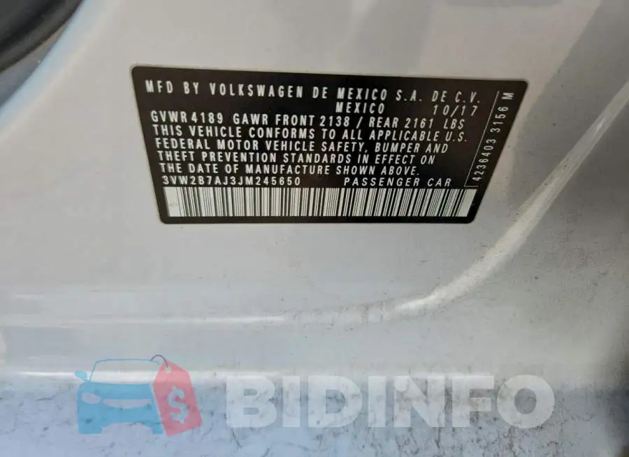 3VW2B7AJ3JM245650 Photo# 12