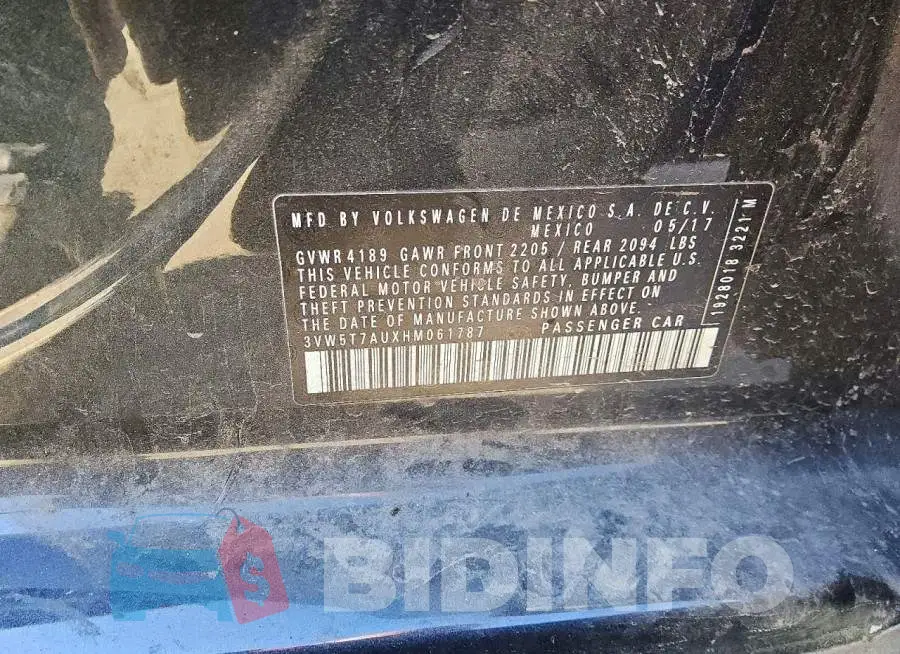 3VW5T7AUXHM061787 Photo# 12