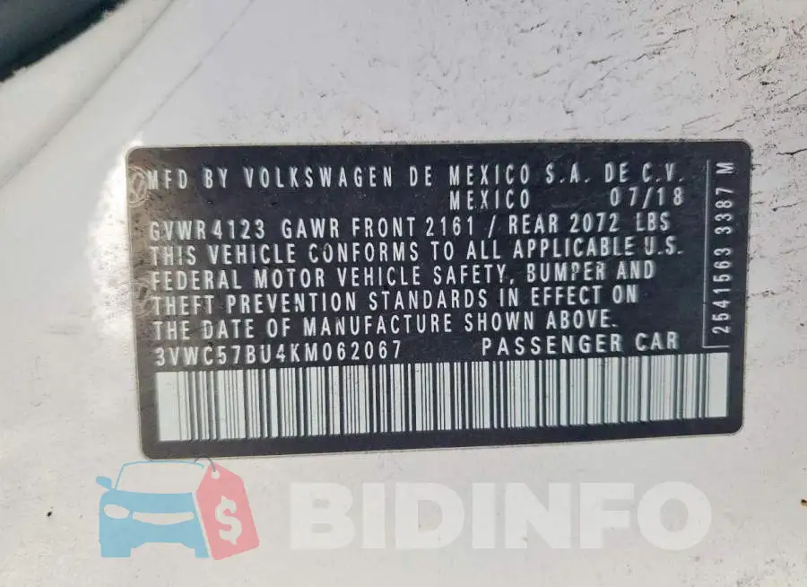 3VWC57BU4KM062067 Photo# 12