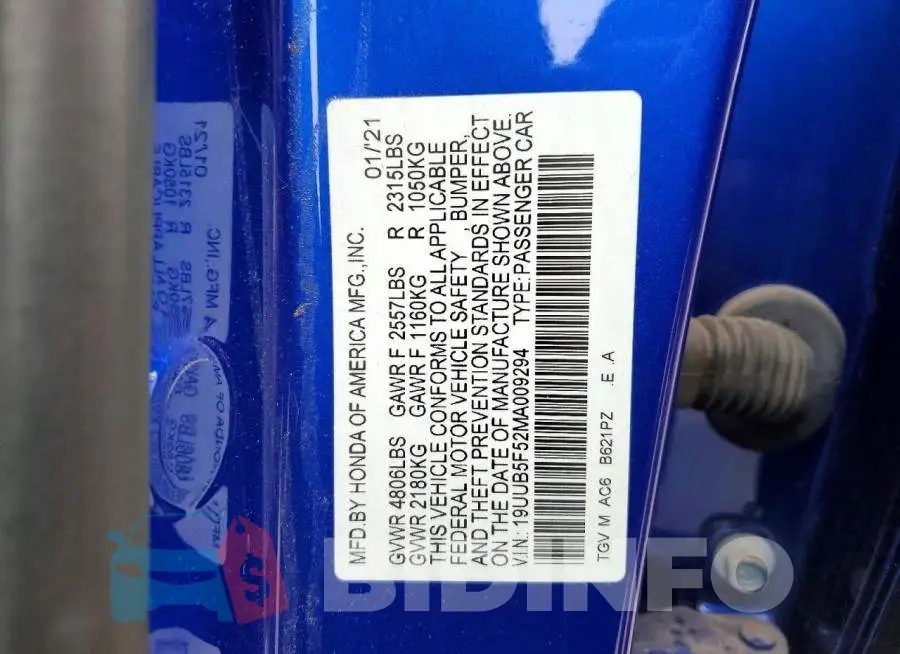 19UUB5F52MA009294 Photo# 12