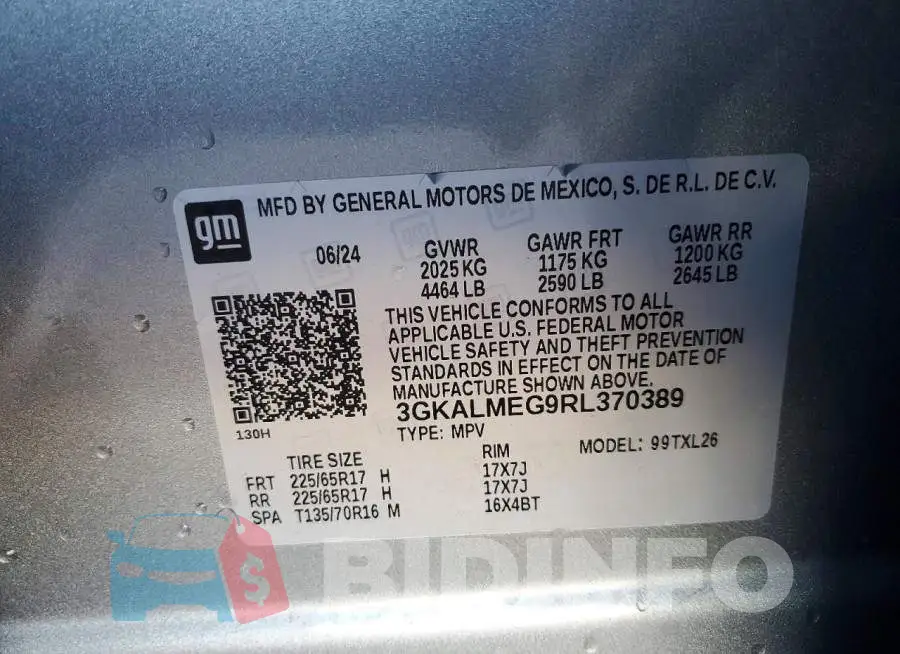 3GKALMEG9RL370389 Photo# 13