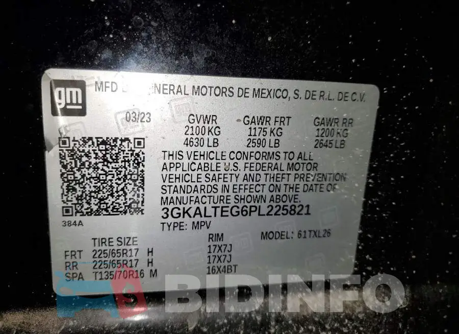 3GKALTEG6PL225821 Photo# 13