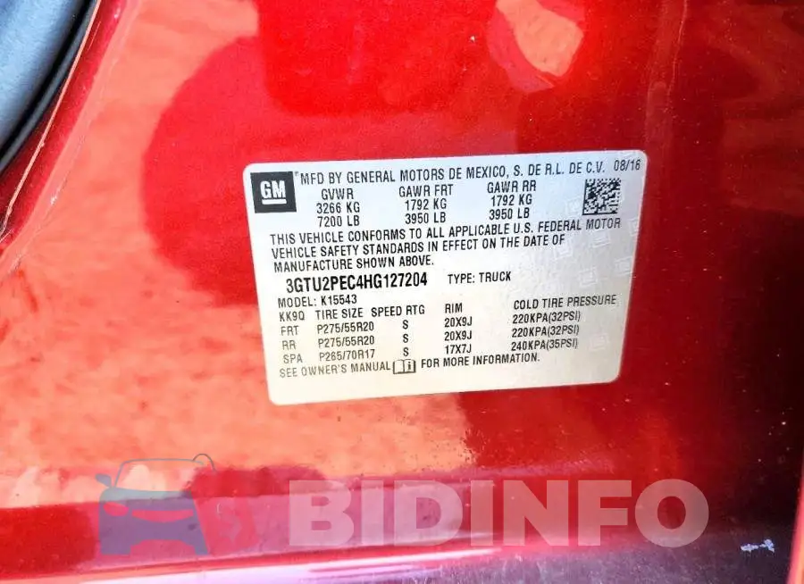 3GTU2PEC4HG127204 Photo# 12