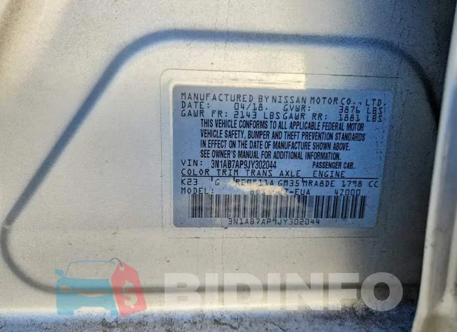3N1AB7AP9JY302044 Photo# 12
