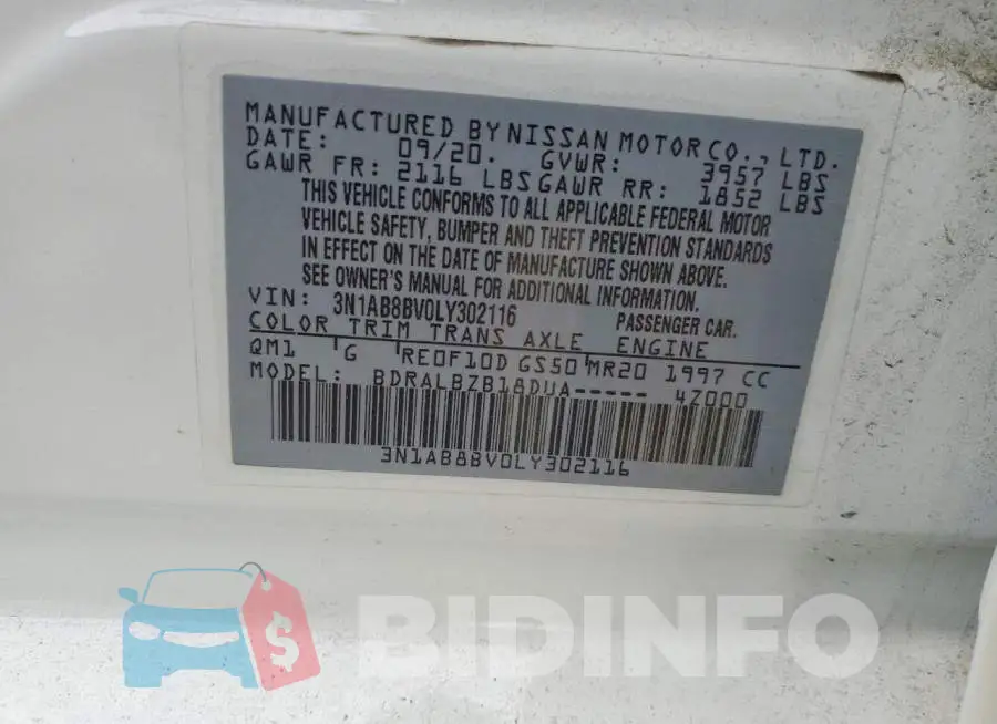 3N1AB8BV0LY302116 Photo# 13