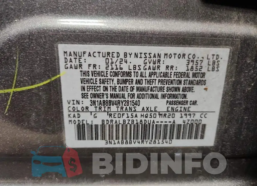 3N1AB8BV4RY281540 Photo# 13