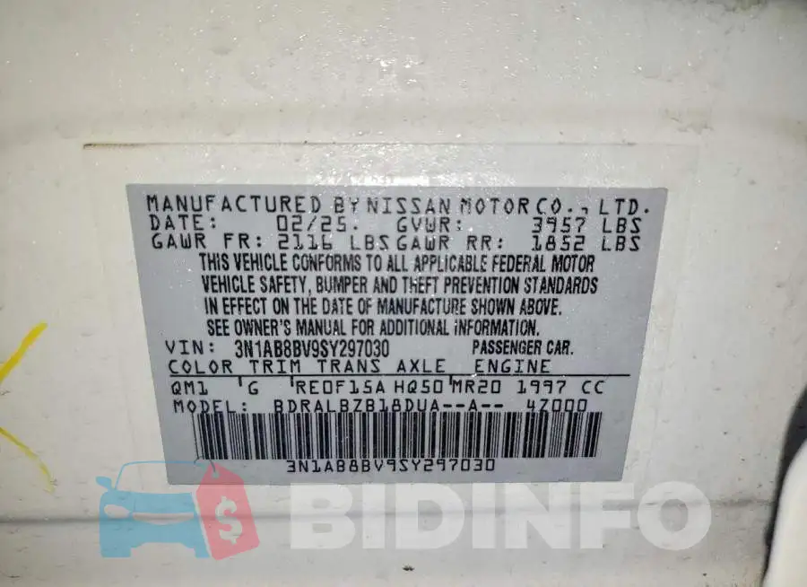 3N1AB8BV9SY297030 Photo# 12