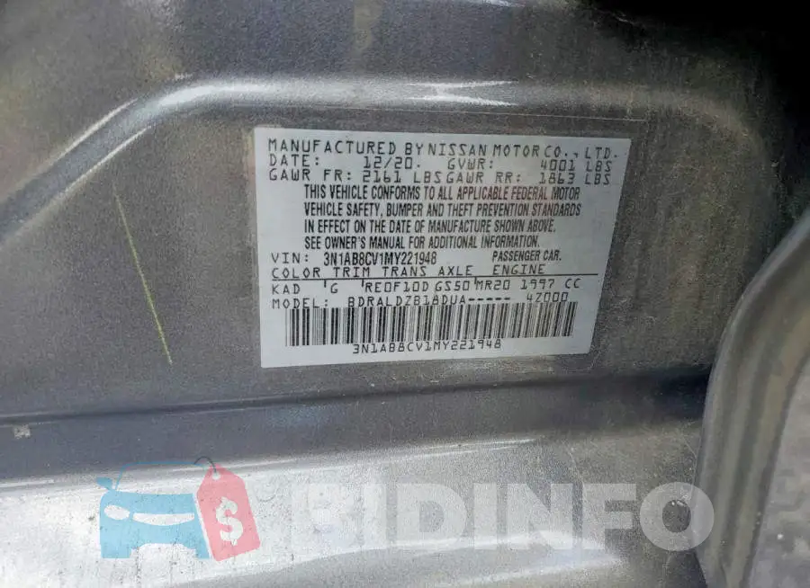 3N1AB8CV1MY221948 Photo# 13