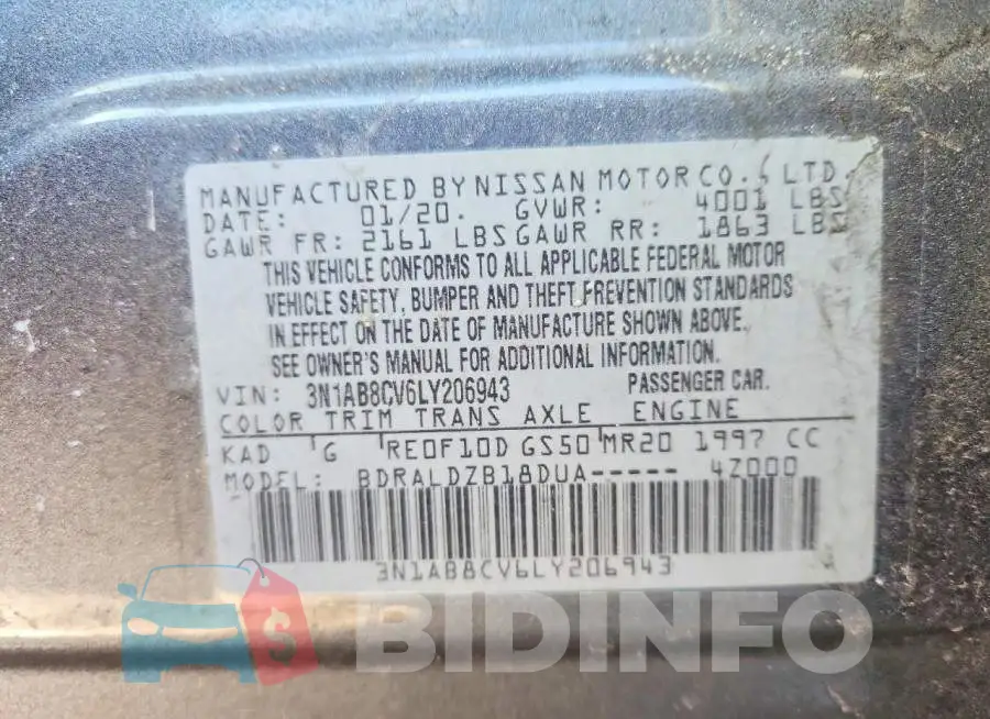 3N1AB8CV6LY206943 Photo# 12