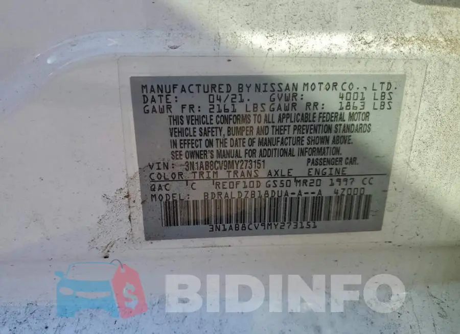 3N1AB8CV9MY273151 Photo# 12
