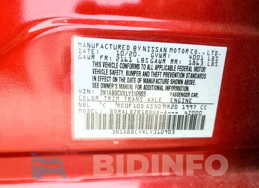 3N1AB8CVXLY310903 Photo# 12