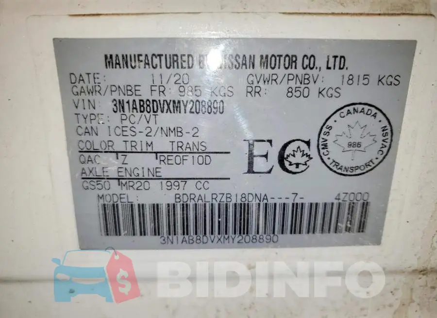 3N1AB8DVXMY208890 Photo# 13