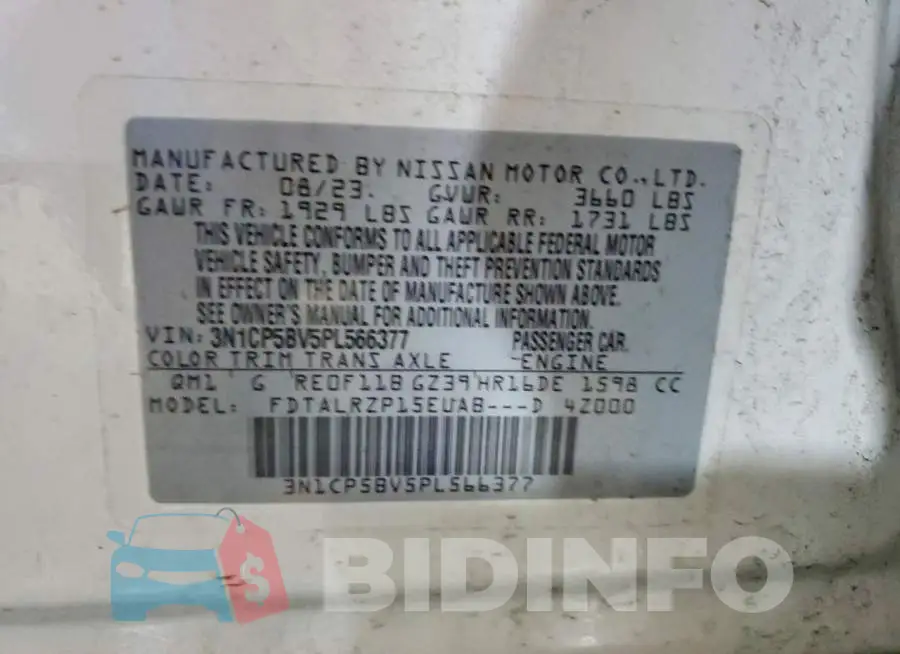 3N1CP5BV5PL566377 Photo# 14