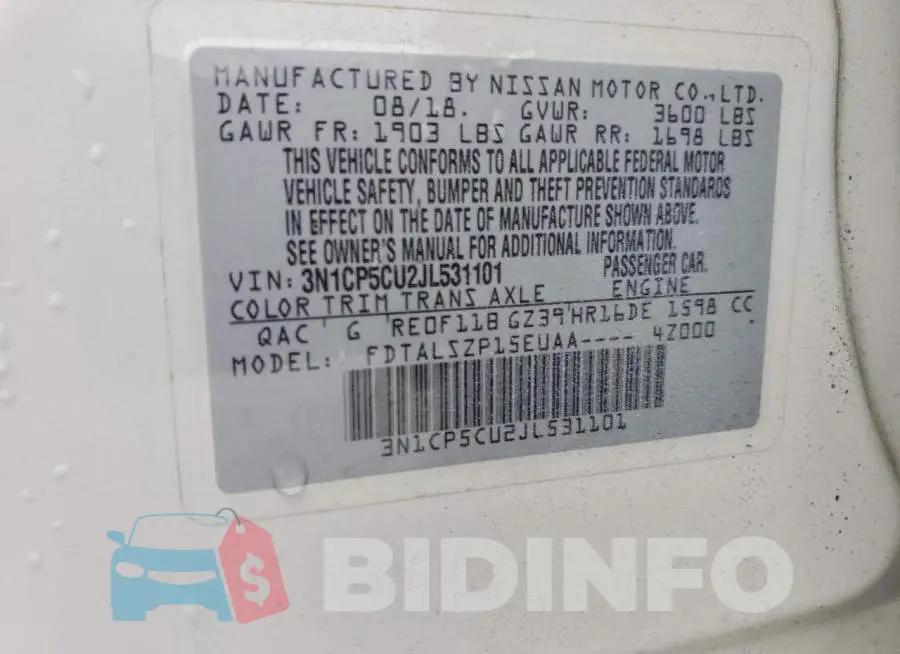 3N1CP5CU2JL531101 Photo# 13