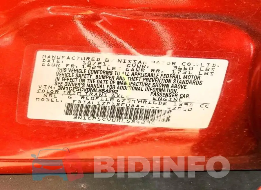 3N1CP5CV0ML554292 Photo# 13