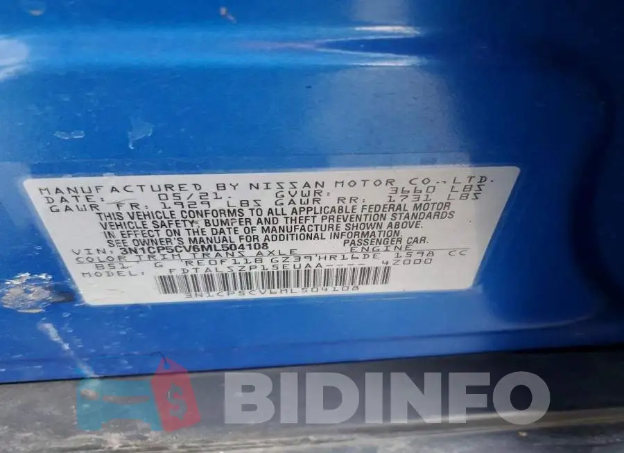 3N1CP5CV6ML504108 Photo# 13