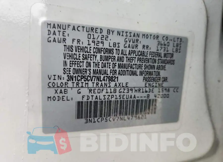 3N1CP5CV7NL479821 Photo# 13