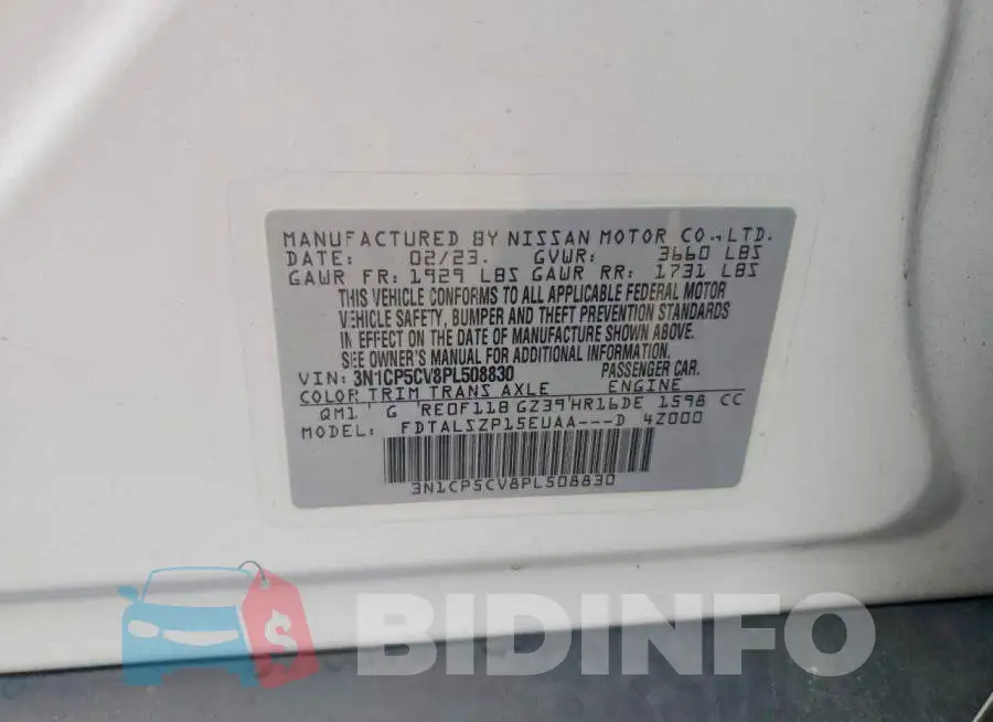 3N1CP5CV8PL508830 Photo# 13