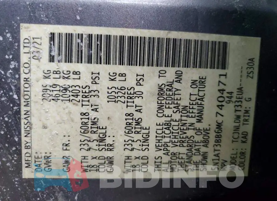 5N1AT3BB6MC740471 Photo# 12