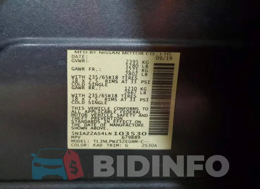 5N1AZ2AS4LN103530 Photo# 14
