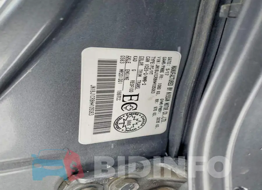 JN1BJ1CR8HW105063 Photo# 13