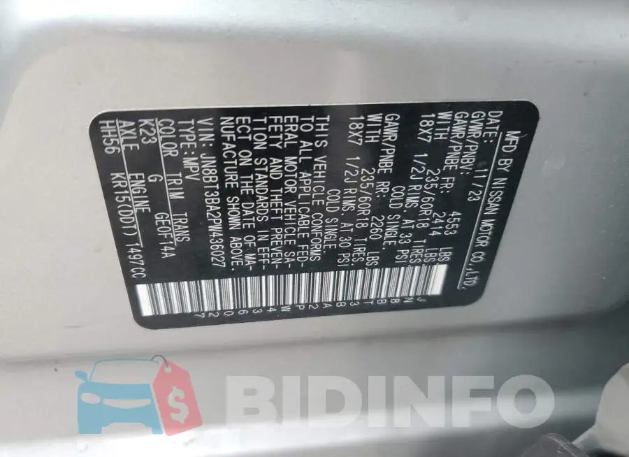 JN8BT3BA2PW436027 Photo# 12
