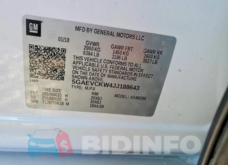5GAEVCKW4JJ188643 Photo# 13