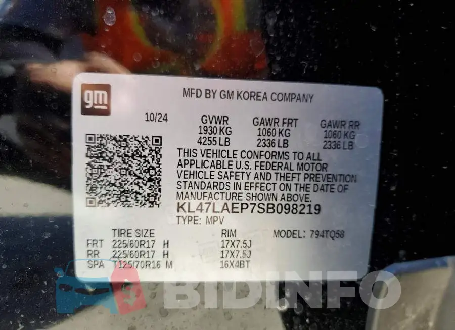 KL47LAEP7SB098219 Photo# 12