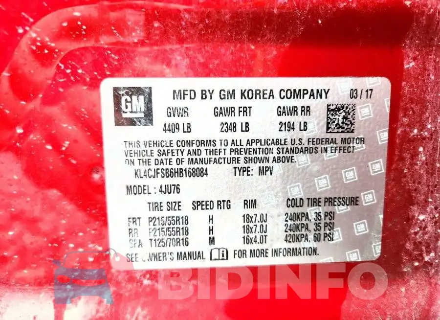 KL4CJFSB6HB168084 Photo# 12
