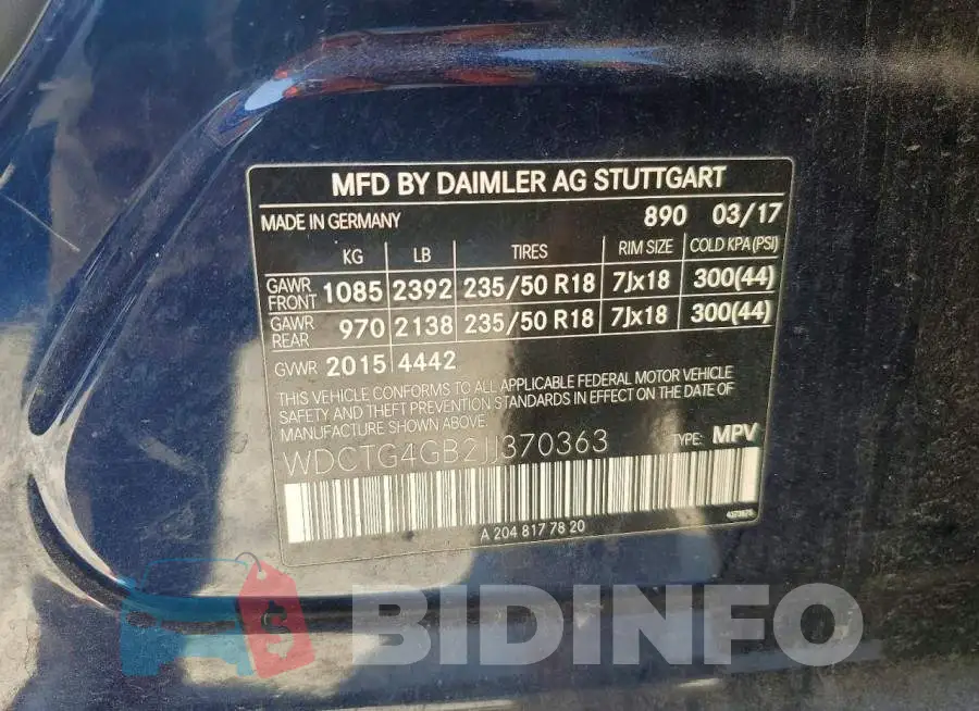 WDCTG4GB2JJ370363 Photo# 13