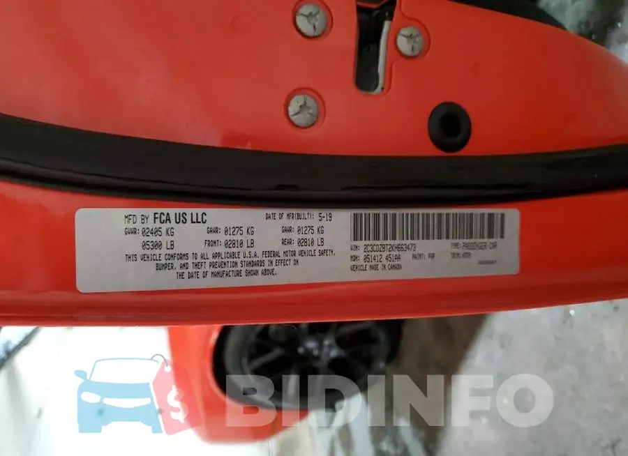2C3CDZBT2KH663473 Photo# 12