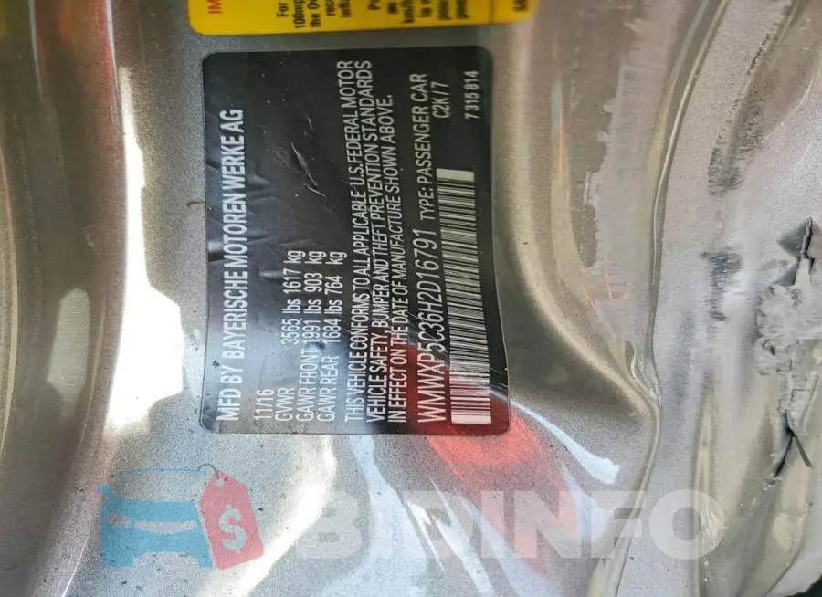 WMWXP5C36H2D16791 Photo# 12