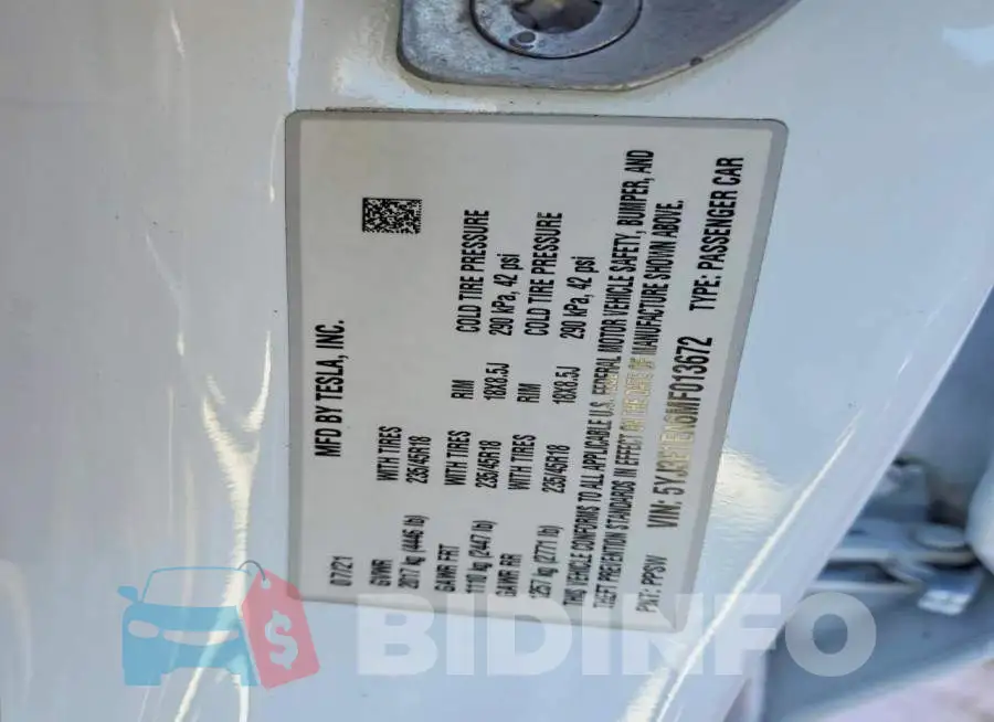 5YJ3E1EA6MF013672 Photo# 12