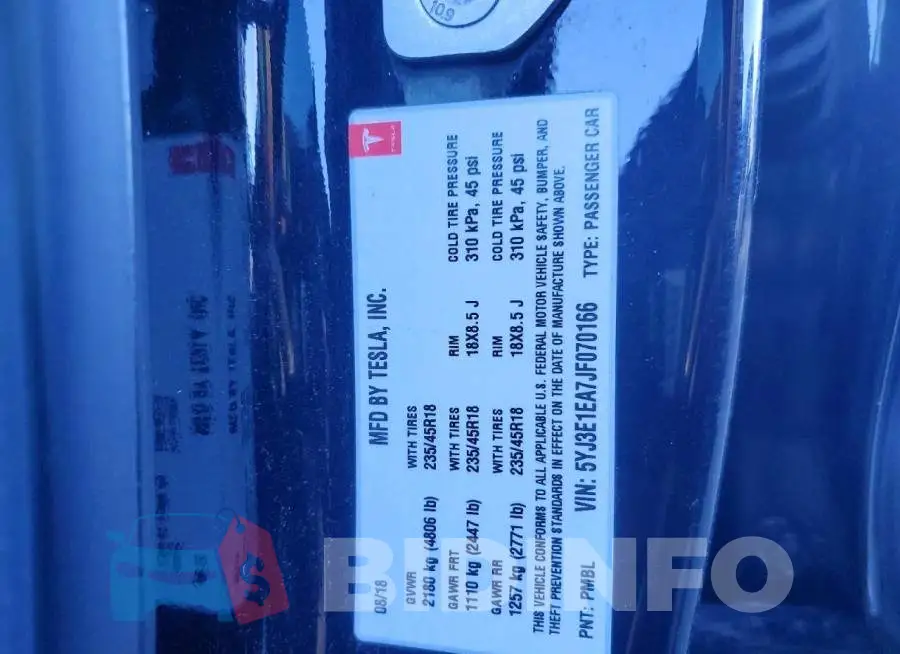5YJ3E1EA7JF070166 Photo# 12