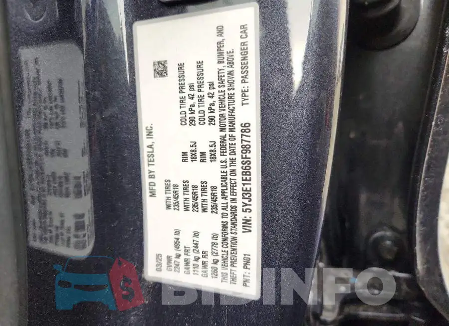 5YJ3E1EB6SF987786 Photo# 12