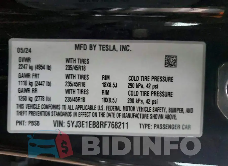 5YJ3E1EB8RF768211 Photo# 13