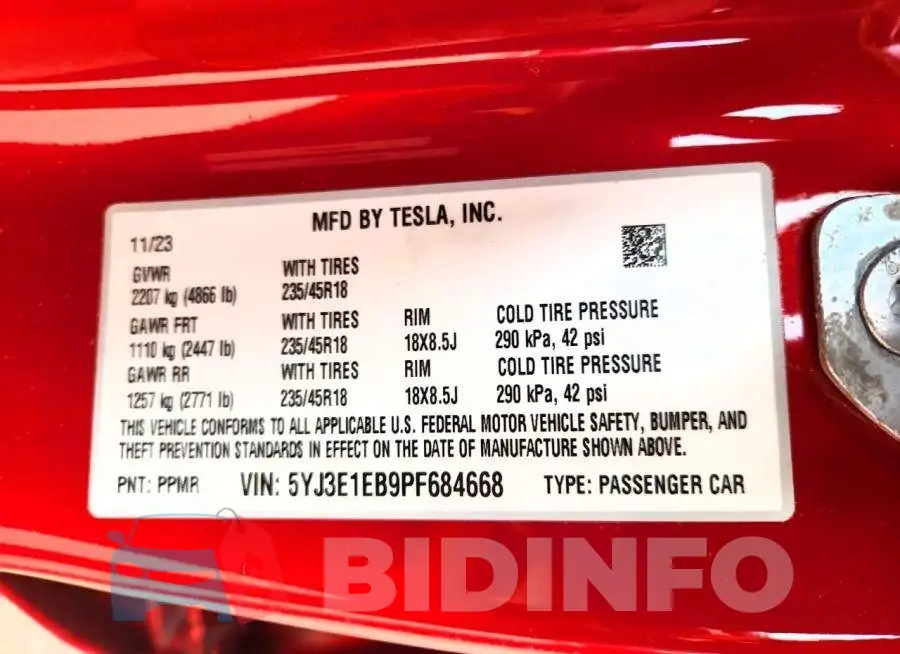 5YJ3E1EB9PF684668 Photo# 12
