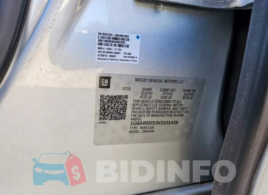 1G6AR5SS2K0101438 Photo# 12