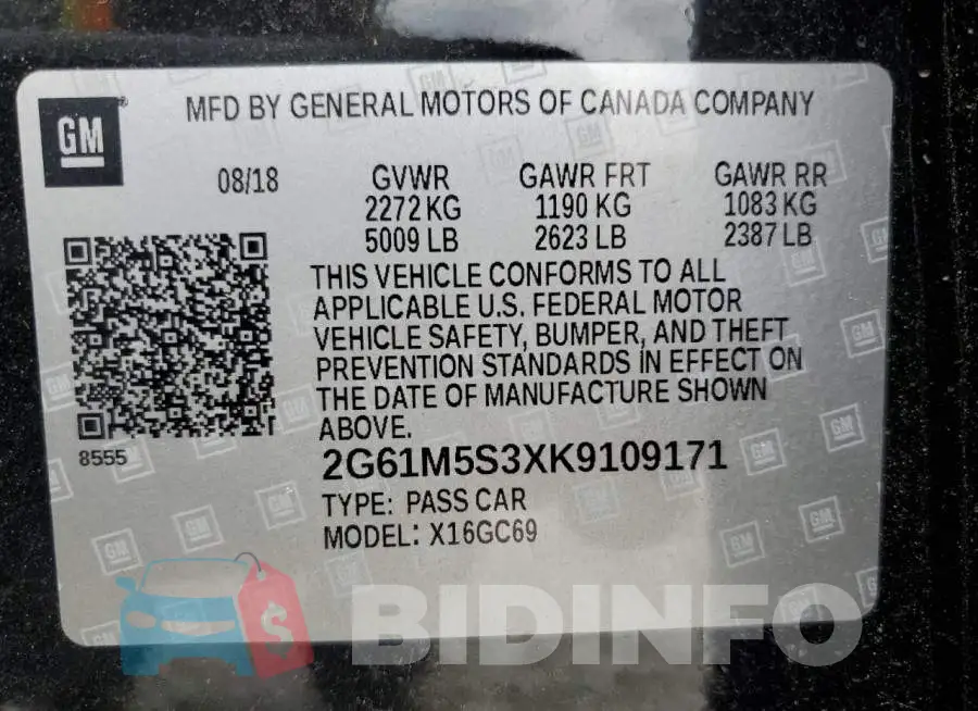 2G61M5S3XK9109171 Photo# 12