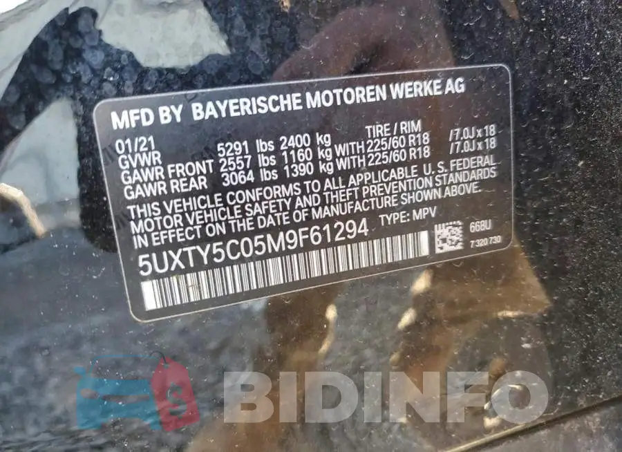 5UXTY5C05M9F61294 Photo# 13
