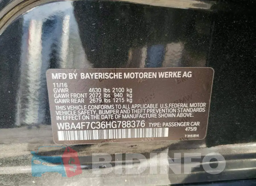 WBA4F7C36HG788376 Photo# 13