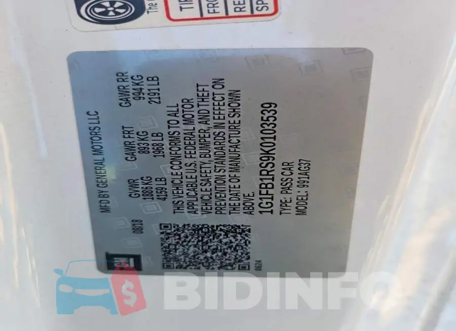 1G1FB1RS9K0103539 Photo# 12