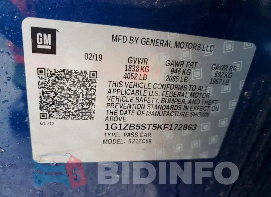 1G1ZB5ST5KF172863 Photo# 12