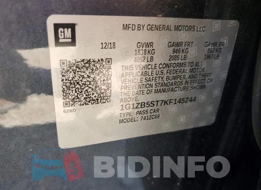 1G1ZB5ST7KF145244 Photo# 12