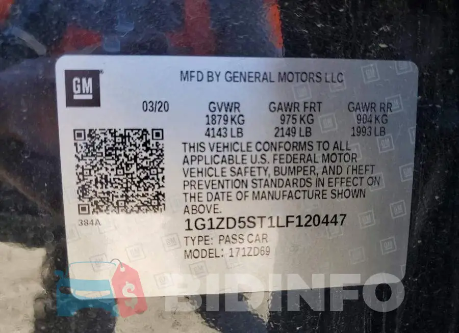 1G1ZD5ST1LF120447 Photo# 12