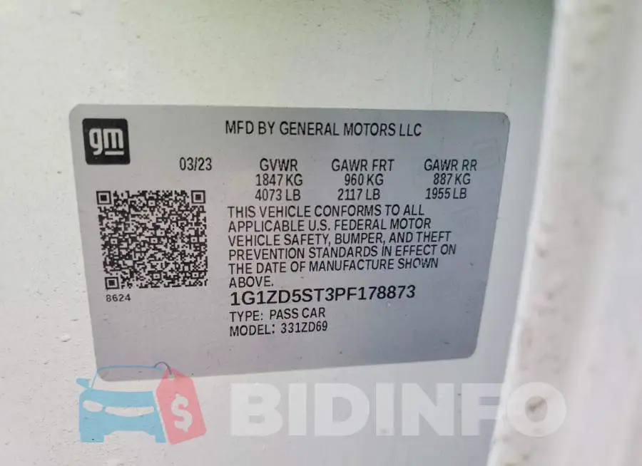 1G1ZD5ST3PF178873 Photo# 12