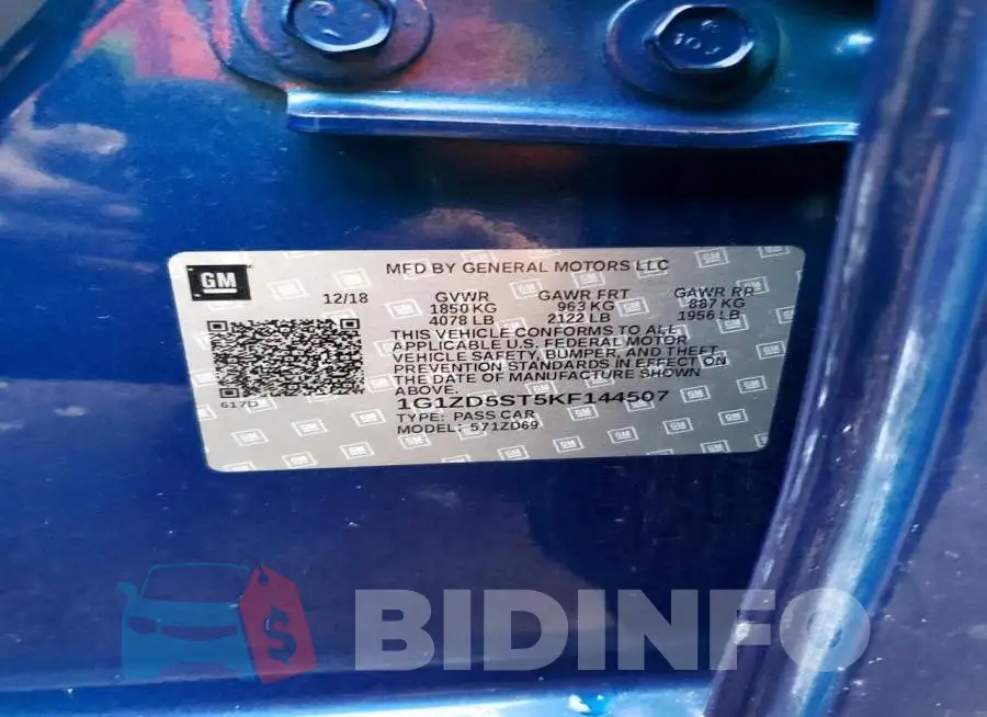 1G1ZD5ST5KF144507 Photo# 12