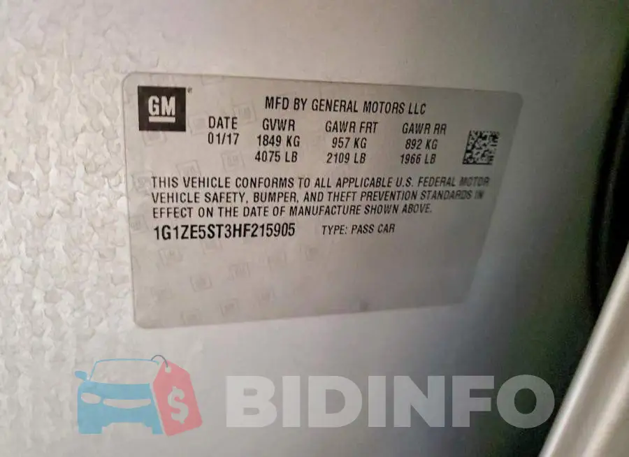 1G1ZE5ST3HF215905 Photo# 12