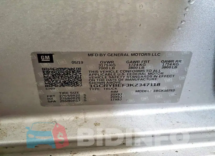 1GCRYBEF3KZ347118 Photo# 12