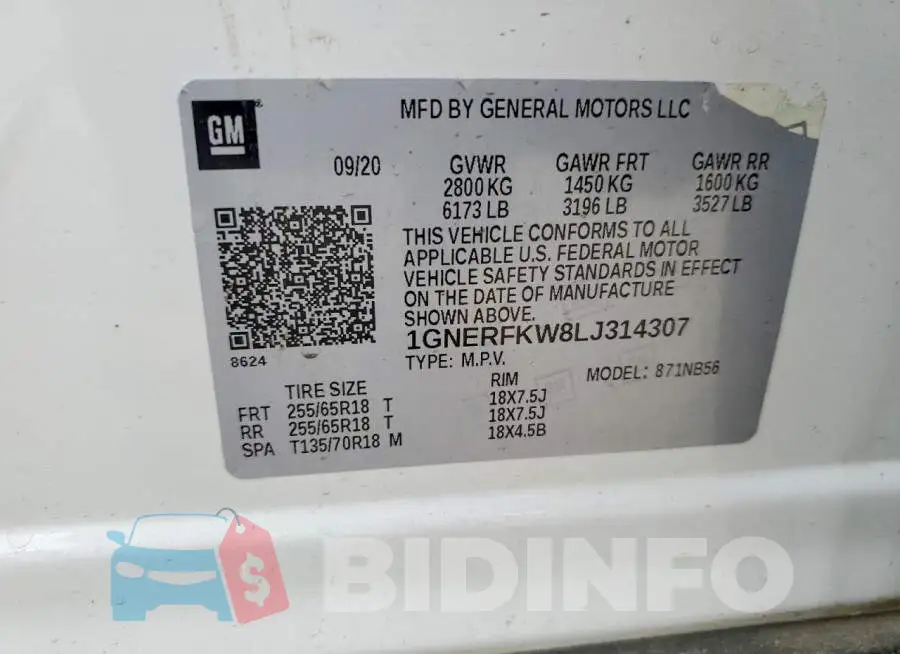 1GNERFKW8LJ314307 Photo# 13
